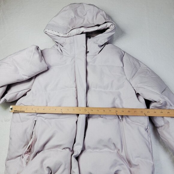 Lululemon Women's Heathered Light Chrome Wool Wunder Puffer Jacket Size 12 - Picture 6 of 7